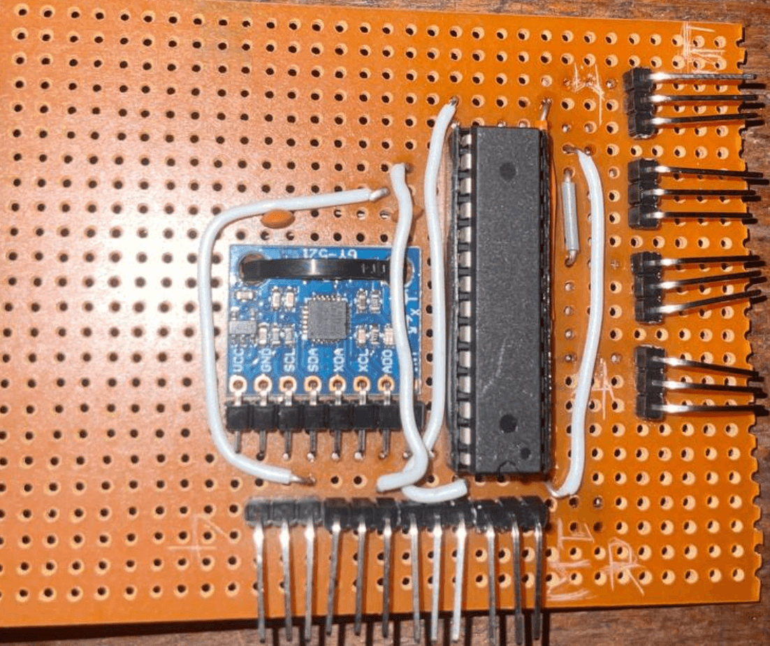 Veroboard containing the Flight Controller